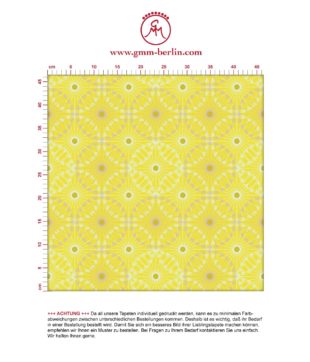 Sonnige Tapete "Charming Circles" mit Pfeil Kreisen, gelbe Vlies-Tapete Ornamenttapete für Schlafzimmer