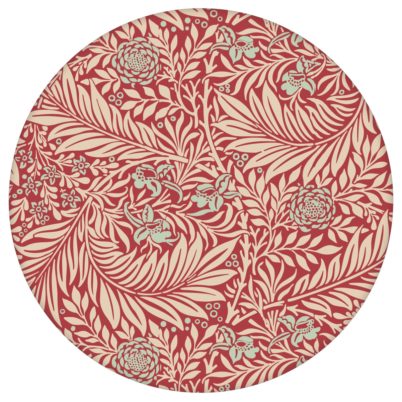 Feine Jugendstil Tapete "Délice florale" nach William Morris, rote Tapete, großer Rapport für Schlafzimmer aus den Tapeten Neuheiten Blumentapeten und Borten als Naturaltouch Luxus Vliestapete oder Basic Vliestapete