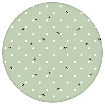 Grüne Tapete "Polka Bee" mit Bienen & Punkten, Vlies Tapete Grafik Tiere, schöne Wandtapete für Kücheaus dem GMM-BERLIN.com Sortiment: grüne Tapete zur Raumgestaltung: #00167 #Biene #gruen #Grüne Tapeten #Insekten #kueche #Pünktchen #punkte #Tier Tapete #tiere für individuelles Interiordesign