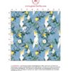 Blaue exotische Tapete "Tropical Summer" mit Zitronen & Kakadus, Vlies Tapete Blumentapete für Schlafzimmer. Aus dem GMM-BERLIN.com Sortiment: Schöne Tapeten in der Farbe: mittelblau,