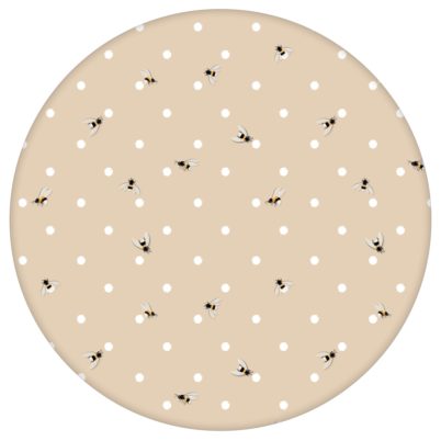 Schöne Tapete "Polka Bee" mit Bienen & Punkten, beige Vlies Tapete moderne Wanddeko für Schlafzimmer aus den Tapeten Neuheiten Exklusive Tapete für schönes Wohnen als Naturaltouch Luxus Vliestapete oder Basic Vliestapete