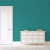 Tapete Wohnzimmer grün: Edle William Morris Jugendstil Tapete "Délice florale", türkis grüne Vlies Tapete, großer Rapport Wanddeko für Wohnzimmer