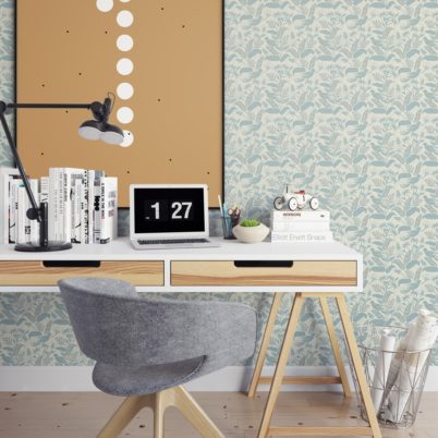 Schlafzimmer tapezieren in mittelblau: Square living - Diamant Tapete grün - Exklusive Tapeten für schönes Wohnen aus der Serie Grafische Tapeten für Wohn- und Schlafzimmer der Gräflich Münster'schen Manufaktur