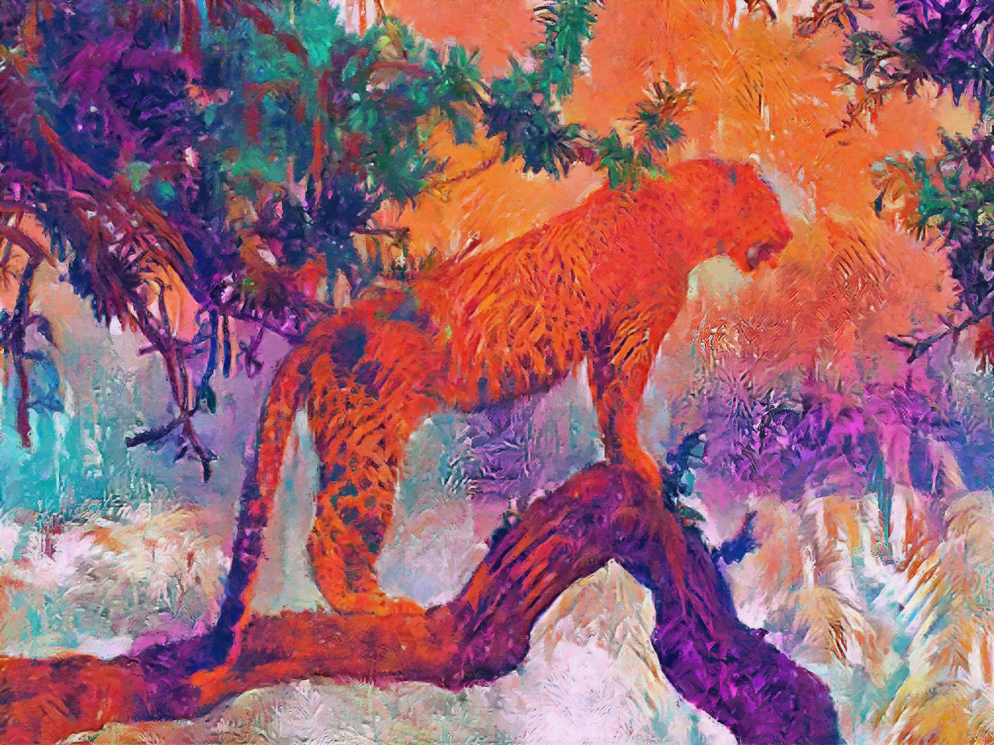tropical Panoramatapete jaguar