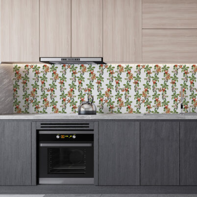 versiegelbare Tapete die Apfelkirsche für Küche und Bad